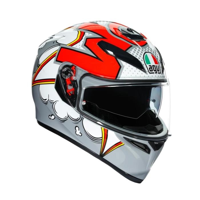 Casco AGV K3 SV Bubble Grey/ White/ Red